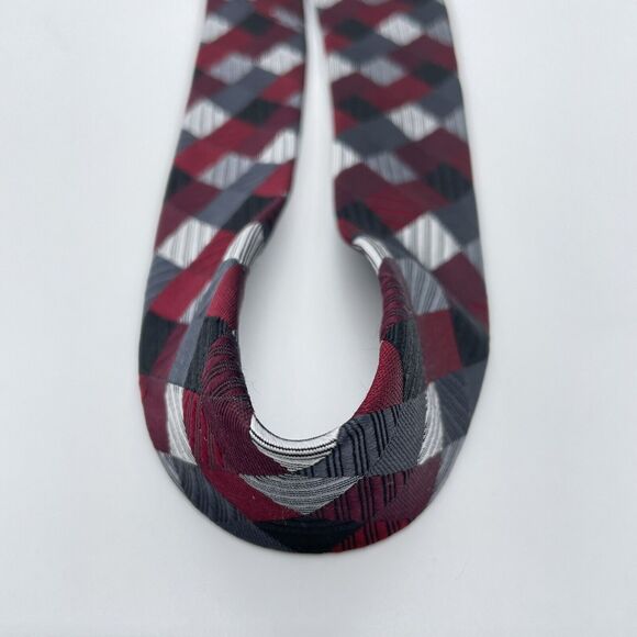 Geoffrey Beene Tile Diamond Pattern Men's 100% Silk Necktie Multi Color Handmade - Picture 4 of 16